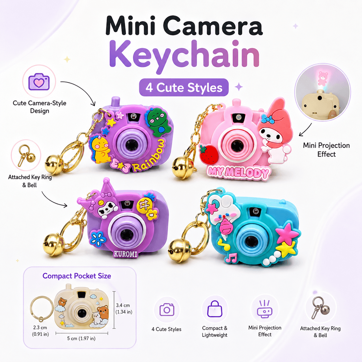 Retro Camera Keychain view 2