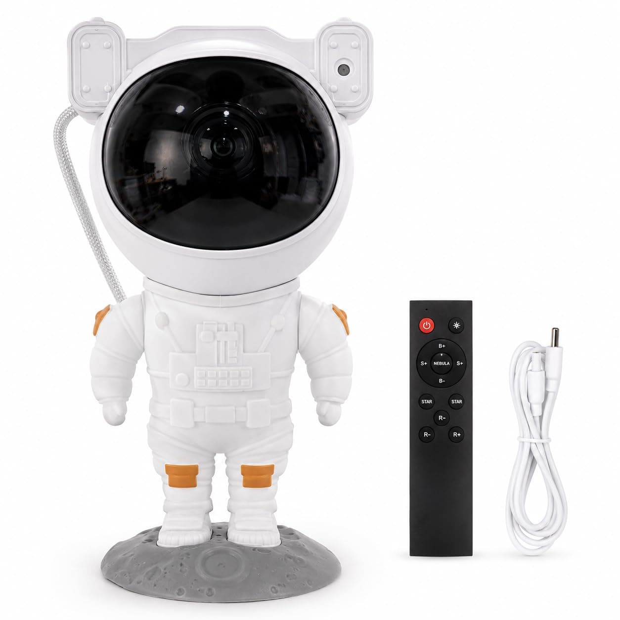 Astronaut Galaxy Projector Night Lamp with Remote – USB Powered Nebula & Green Star Light
