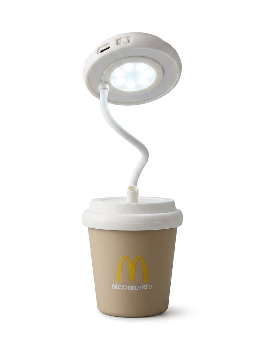 Cafe Cup Rechargeable LED Table Lamp with Flexible Gooseneck