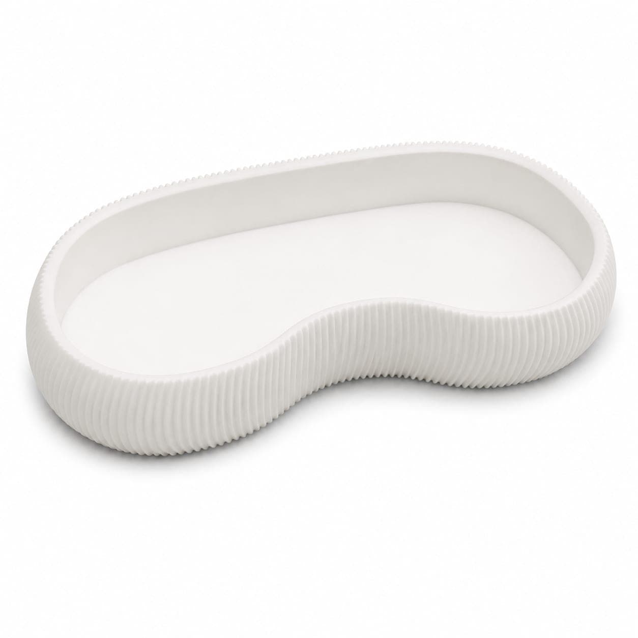 White Wavy Eyeglasses Holder Tray for Desk, Bedside & Vanity